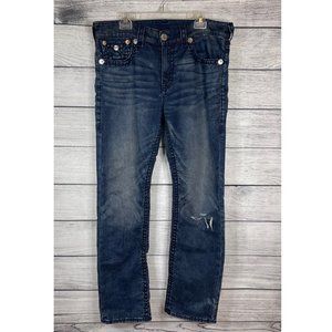 True Religion Ricky Relaxed Straight Dark Wash Jeans 36